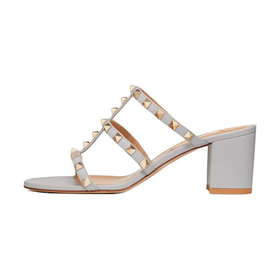 (W) Valentino Garavani Rockstud High-Heel Slides 'Mist Blue'