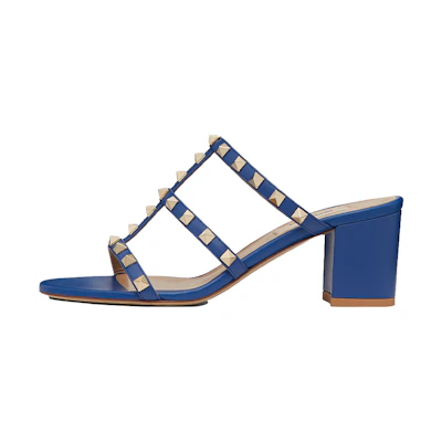 (W) Valentino Garavani Rockstud High Heel Slides 'Blue'