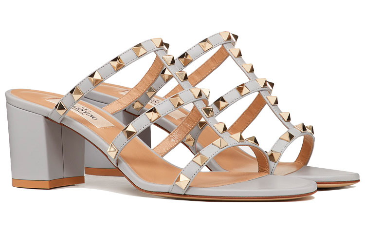 (W) Valentino Garavani Rockstud High-Heel Slides 'Mist Blue' 圖 3