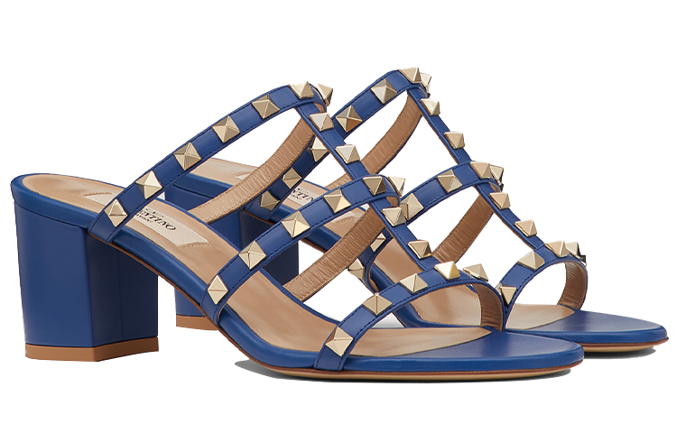 (W) Valentino Garavani Rockstud High Heel Slides 'Blue' 圖 3