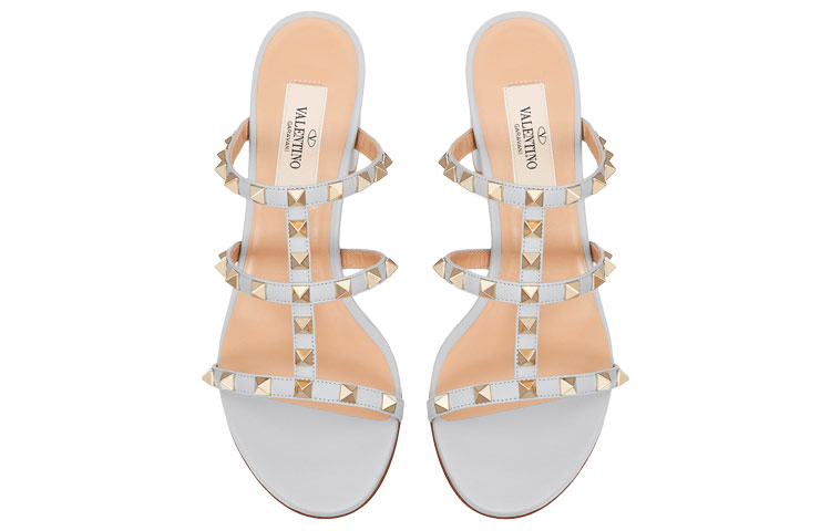 (W) Valentino Garavani Rockstud High-Heel Slides 'Mist Blue' 圖 4