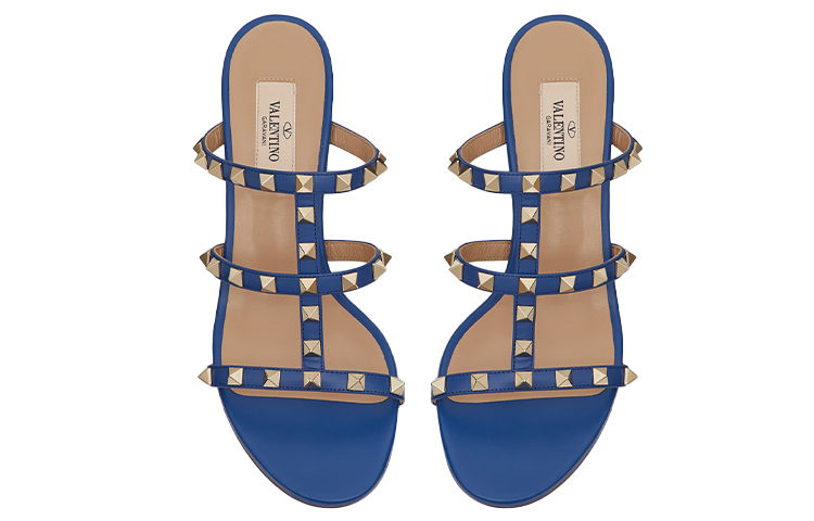 (W) Valentino Garavani Rockstud High Heel Slides 'Blue' 圖 5
