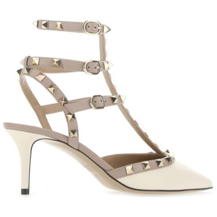 (W) Valentino Garavani Rockstud High Heels 'Apricot White' 圖 4