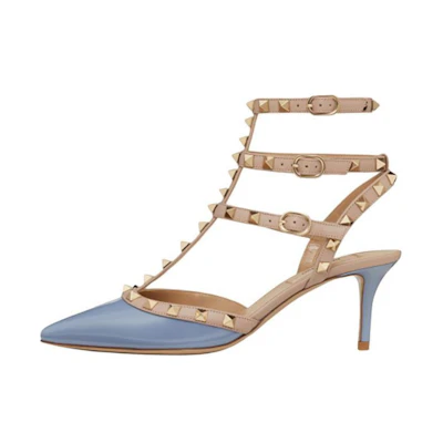 (W) Valentino Garavani Rockstud High Heels 'Blue Patent'