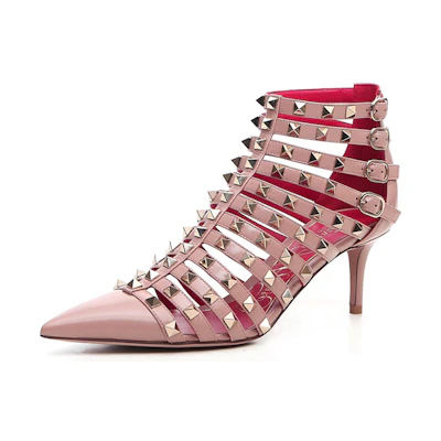 (W) Valentino Garavani Rockstud Patent High Heel 'Pink'