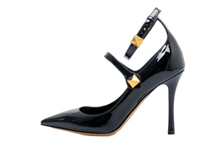 (Women) Valentino Garavani Rockstud Pointed Toe Ankle Pumps Black 2W2S0GM5ERU0NO