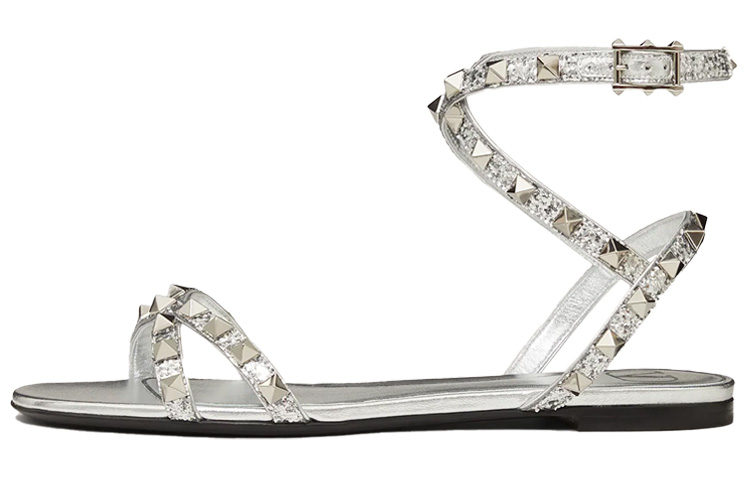 (Women) Valentino Garavani Rockstud Sandal 'Silver' UW2S0AE0XHYS13