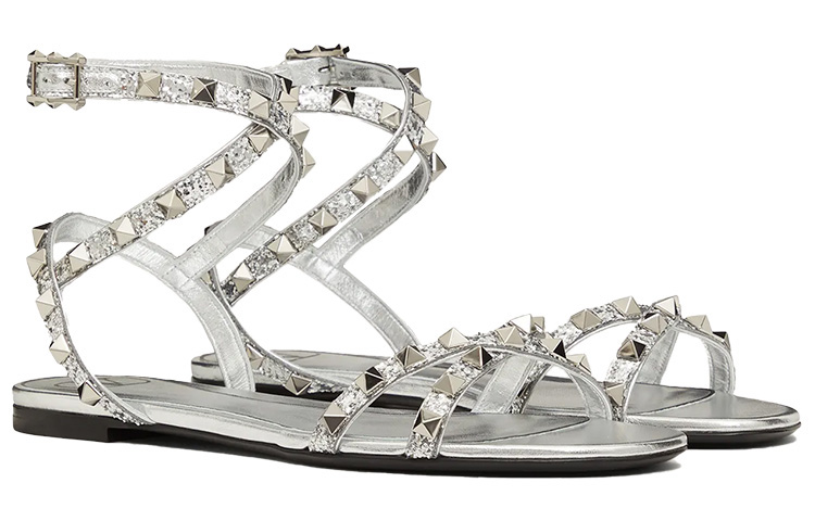 (W) Valentino Garavani Rockstud Sandal 'Silver' 圖 2