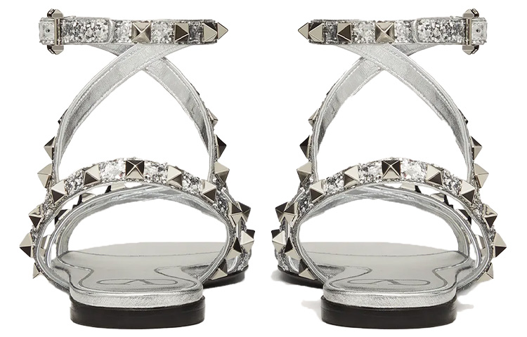 (W) Valentino Garavani Rockstud Sandal 'Silver' 圖 3