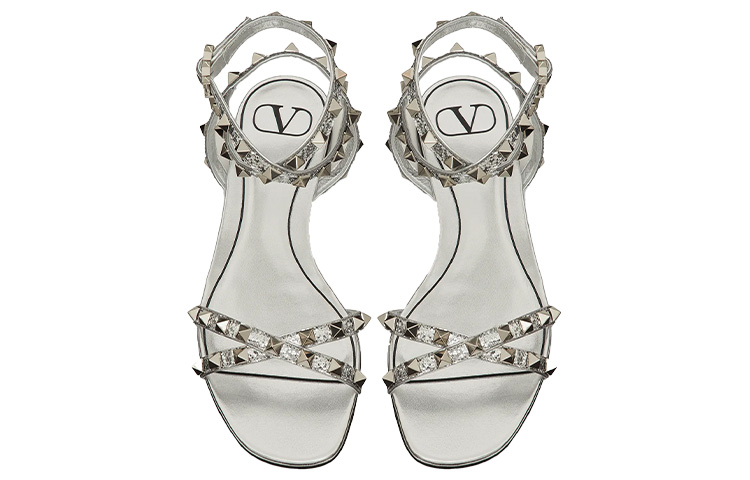 (W) Valentino Garavani Rockstud Sandal 'Silver' 圖 4
