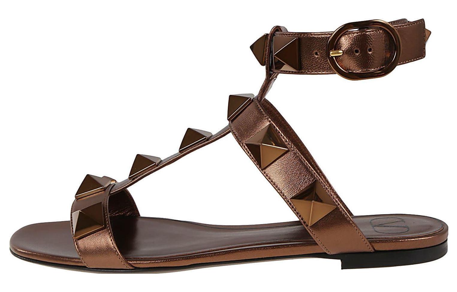 (W) Valentino Garavani Rockstud Slide 'Bronze'