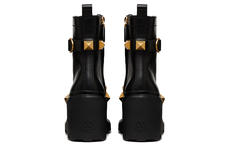 Purchase Valentino 華倫天奴 Garavani Roman Stud 小牛皮時尚短筒靴 女款 黑色