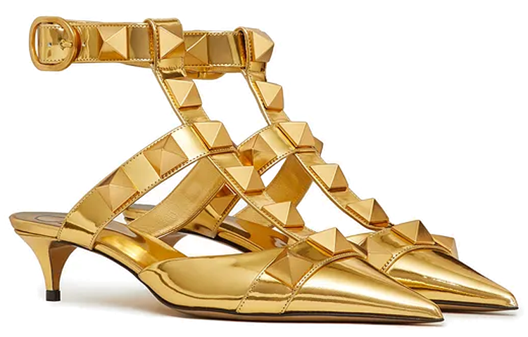 (W) Valentino Garavani Roman Stud 'Gold Buckle Stiletto' 圖 3