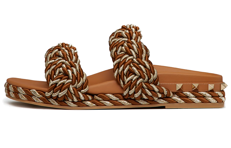 Buy Valentino 華倫天奴 Garavani 時尚套穿涼鞋 女款 淺棕色