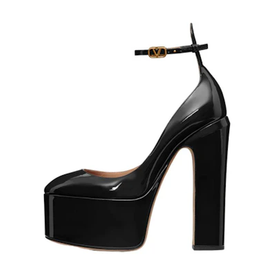 (W) Valentino Garavani Tan-Go 'Black Patent Leather High Heels'
