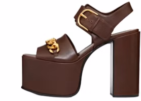 (Women) Valentino Garavani V Chain-Linked Platform Sandals Brown 2W2S0GF9YZXKG8 (Women) Valentino Garavani V Chain-Linked Platform Sandals Brown 2W2S0GF9YZXKG8