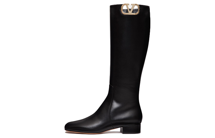 (Women) Valentino Garavani Vlogo High-Top Boots 'Black Side-Zip' 2W2S0FT9WUI0NO