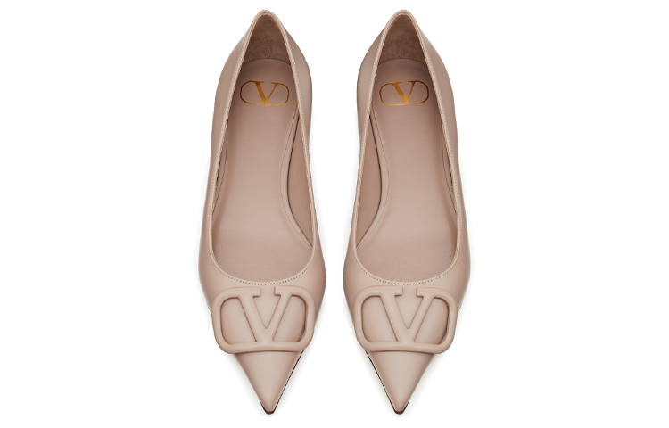 (W) Valentino Garavani VLogo Signature Ballet Flats 'Pink Calfskin' 圖 4