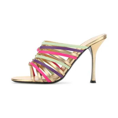 (W) Valentino High-Heel Slide Sandal 'Gold Fashion'
