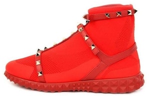 (Women) Valentino High-Top Knit 'Red Breathable Slip-On' QW2S0F82PBH0RO (Women) Valentino High-Top Knit 'Red Breathable Slip-On' QW2S0F82PBH0RO