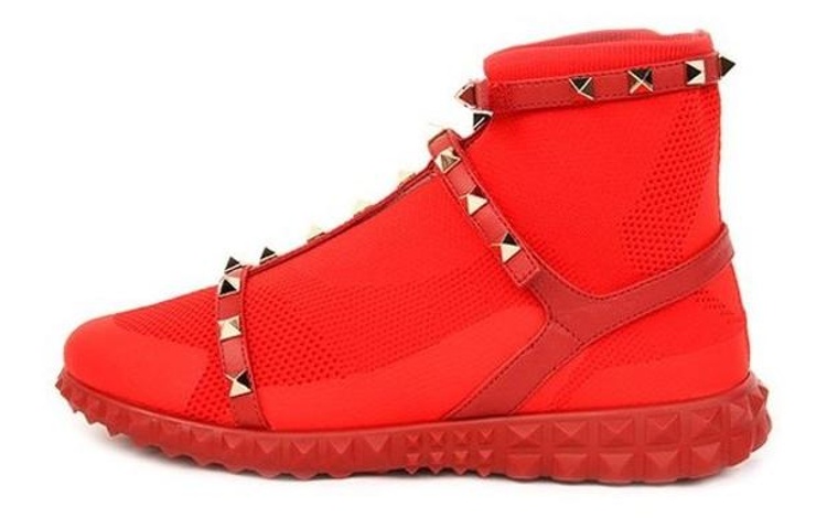 (Women) Valentino High-Top Knit 'Red Breathable Slip-On' QW2S0F82PBH0RO