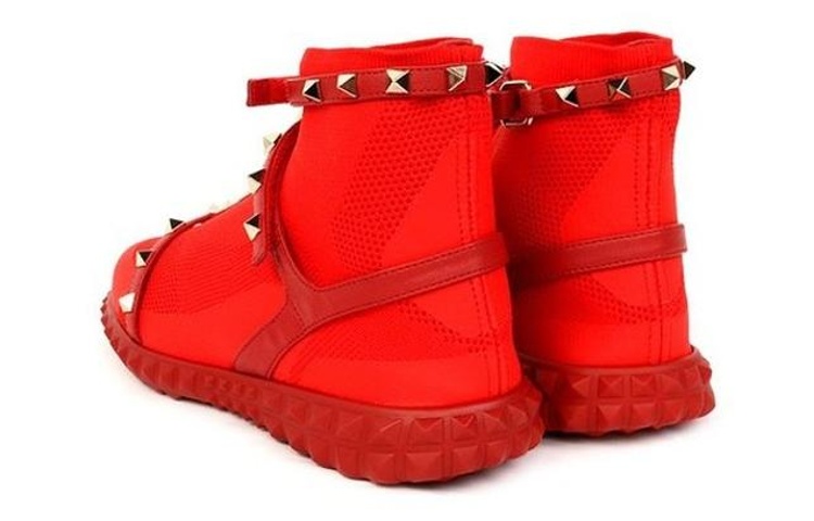Purchase (Women) Valentino High-Top Knit 'Red Breathable Slip-On' QW2S0F82PBH0RO