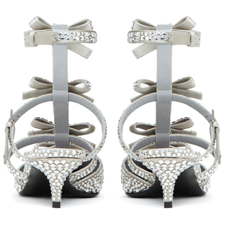 (W) Valentino High Heels 'French Bows Light Grey Satin Crystal' 圖 5