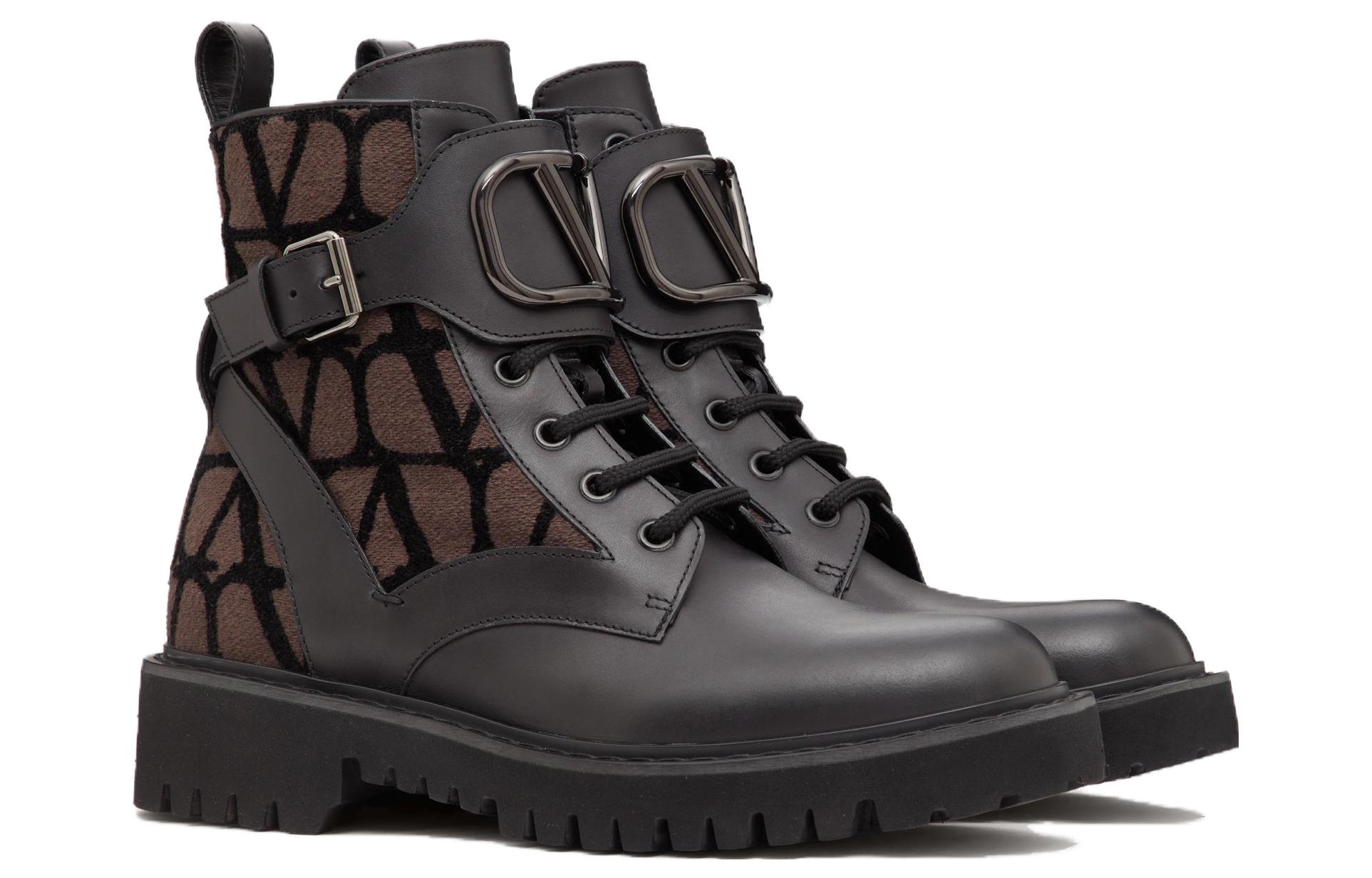 Order (Women) Valentino Iconographe Combat Boot 'VLogo - Fondant Black' 3W2S0Q03-HQZ-U02