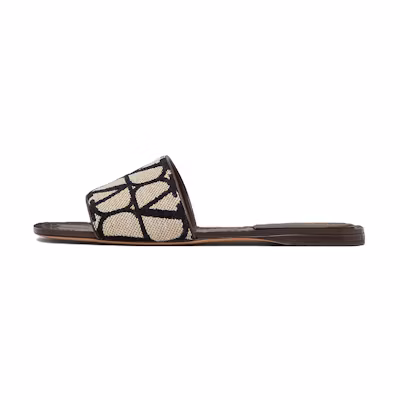 (W) Valentino Knit Slip-On Flat 'Beige Black'