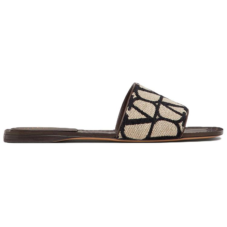 Order (Women) Valentino Knit Slip-On Flat 'Beige Black' 2W0S0GS4WIC6ZN