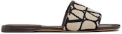 (W) Valentino Knit Slip-On Flat 'Beige Hitam' 2W0S0GS4WIC6ZN