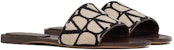 (W) Valentino Knit Slip-On Flat 'Beige Hitam' 2W0S0GS4WIC6ZN