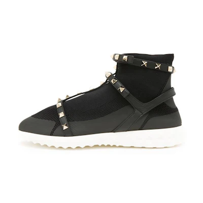 (W) Valentino Knit Sock Mid-Top 'Black'