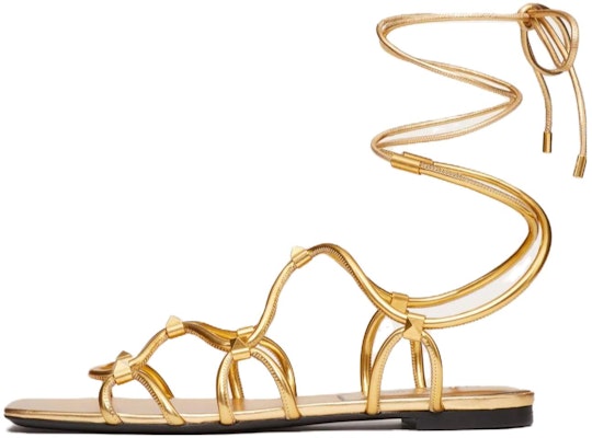 (Women) Valentino Lace-Up Open Toe Sandal 'Gold' WS0GG6RNJKM5 Buy (Women) Valentino Lace-Up Open Toe Sandal 'Gold' WS0GG6RNJKM5