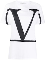 (Women) Valentino Large Logo White Crew Neck T-Shirt TB3MG04K55M0BO (Women) Valentino Large Logo White Crew Neck T-Shirt TB3MG04K55M0BO
