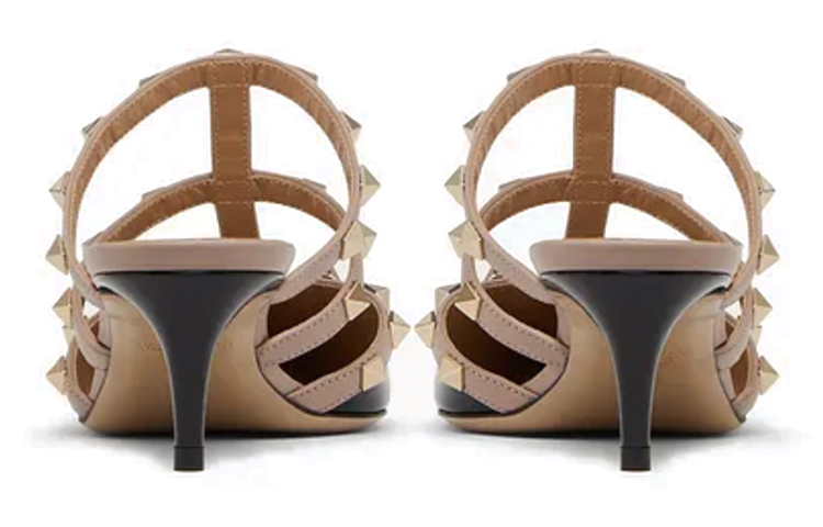 (W) Valentino Leather 5.5cm 'Fashionable Versatile Brown Slide' 圖 5