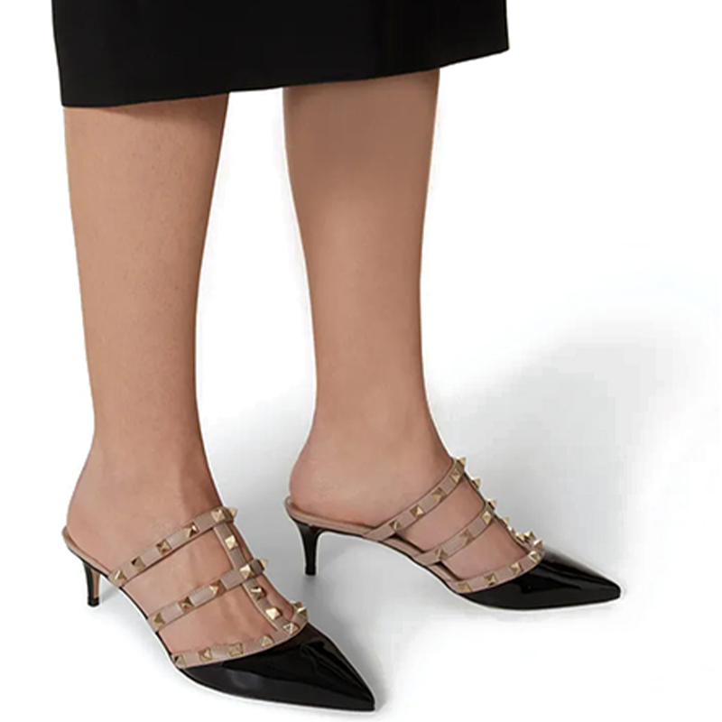 (W) Valentino Leather 5.5cm 'Fashionable Versatile Brown Slide' 圖 6