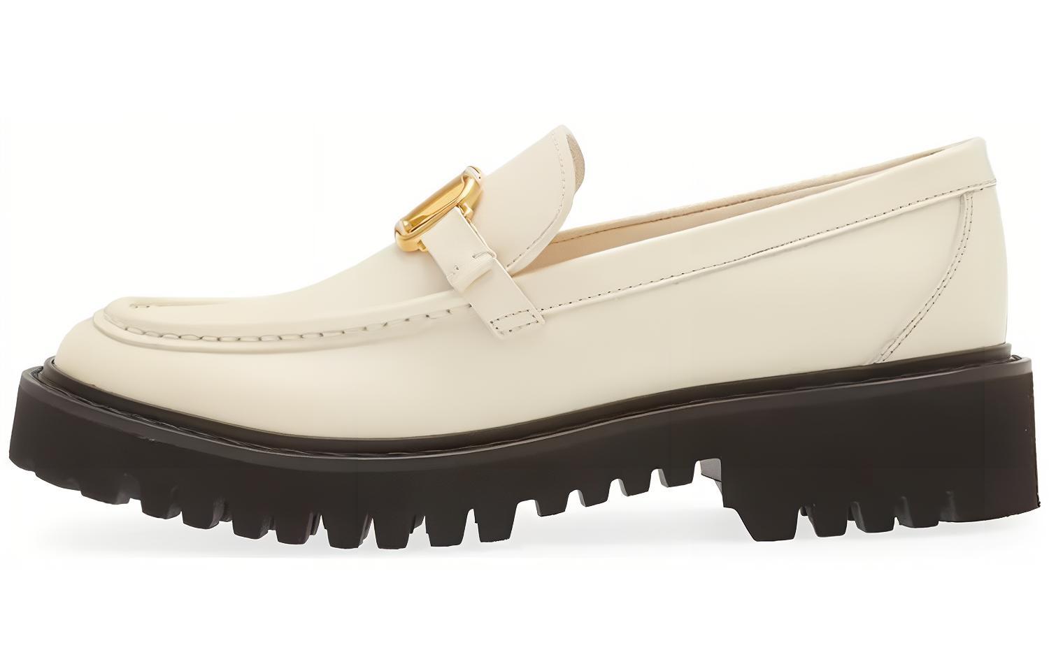 (W) Valentino Leather 'Ivory' 'Fashion Slip-On Loafer'