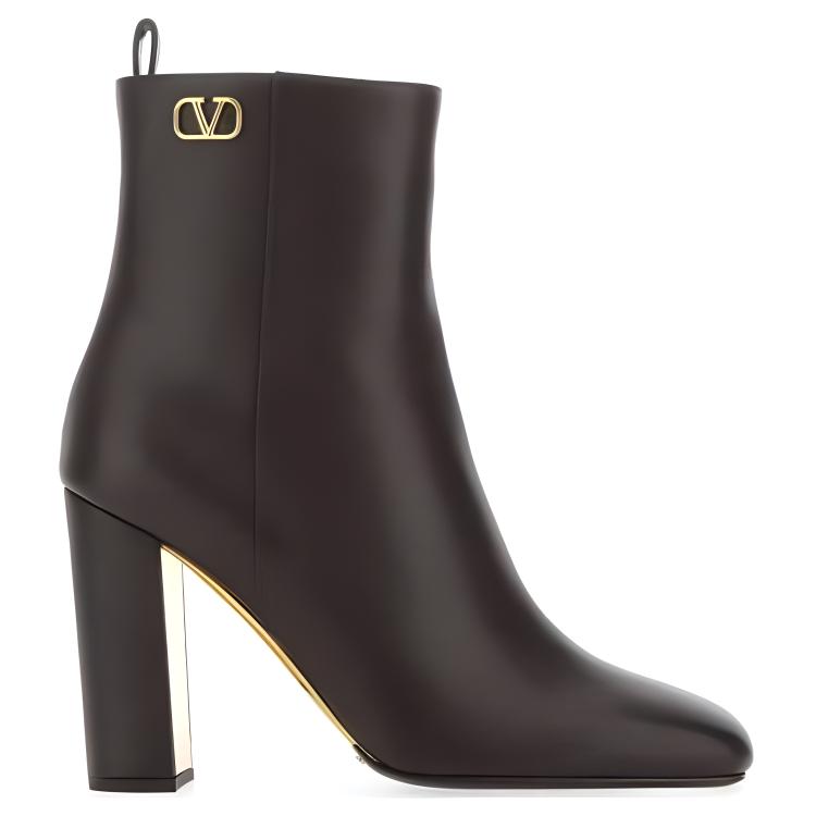 (W) Valentino Leather Boot 'Brown' 'Logo Fashion' 圖 2