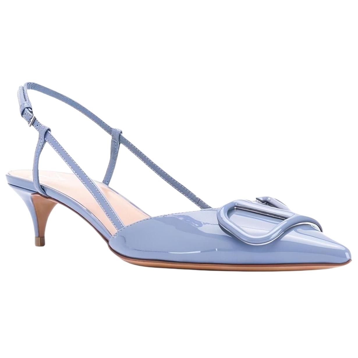 (W) Valentino Leather Buckle 'Fashion Sandal Blue' 圖 3