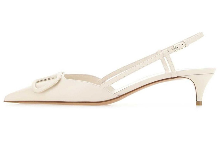 (Women) Valentino Leather Buckle 'White Kitten Heels' 2W2S0Q70MZFI16