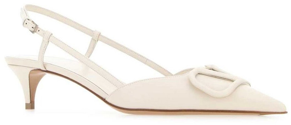 (Women) Valentino Leather Buckle 'White Kitten Heels' 2W2S0Q70MZFI16 Order (Women) Valentino Leather Buckle 'White Kitten Heels' 2W2S0Q70MZFI16