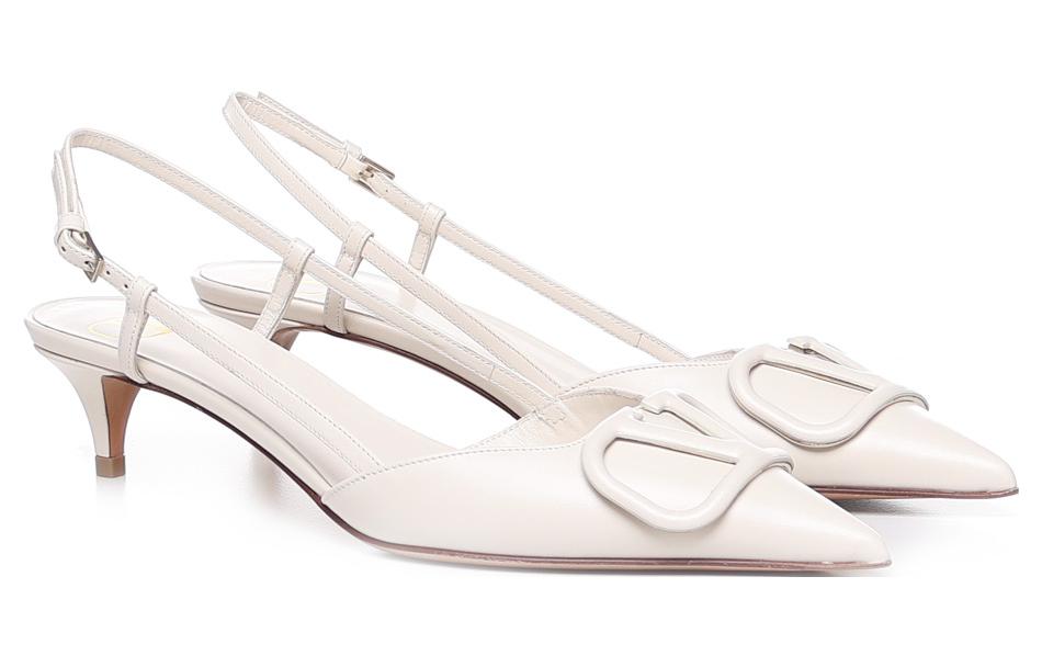 Shop (W) Valentino Kulit Gesper 'Hak Kucing Putih' 2W2S0Q70MZFI16