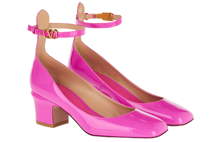 Order (W) 华伦天奴粉色皮革圆头方跟鞋扣 2W2S0FW9VNEUWT