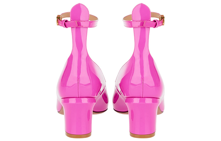 Lookbook (W) 华伦天奴粉色皮革圆头方跟鞋扣 2W2S0FW9VNEUWT