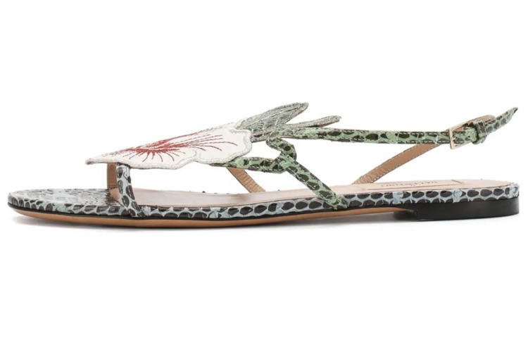 Buy (W) Sandalias de Cuero con Hebilla Valentino 'Moda Verde' RW2S0K63YIREI9