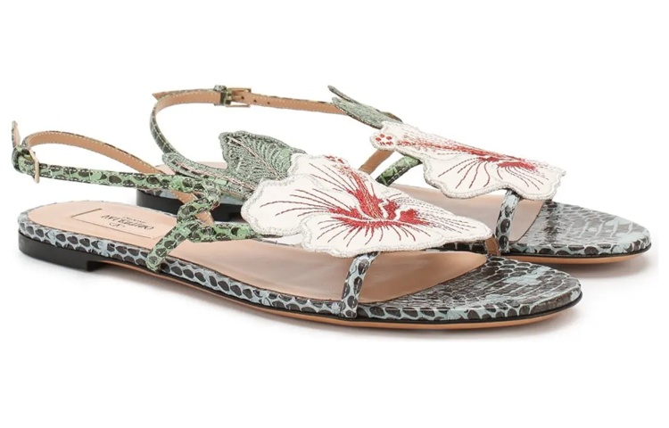 (W) Valentino Leather Buckle Sandal 'Green Fashion' 圖 3