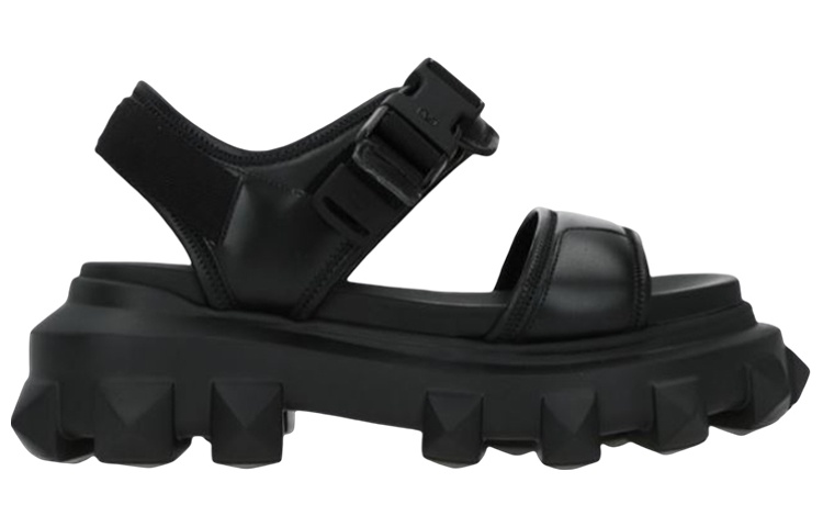 Order (W) Sandalias de Moda Valentino de Cuero 'Magic Tape Suela Gruesa Negra' XW2S0EB9KBS0NO