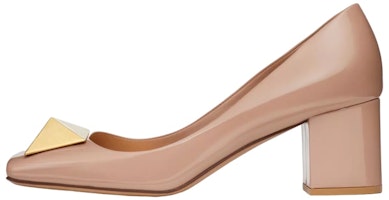 (Women) Valentino Leather Fashion Slip-On Chunky Heel 6cm 'Powder Pink' WS0GF6LAFGF9 (Women) Valentino Leather Fashion Slip-On Chunky Heel 6cm 'Powder Pink' WS0GF6LAFGF9