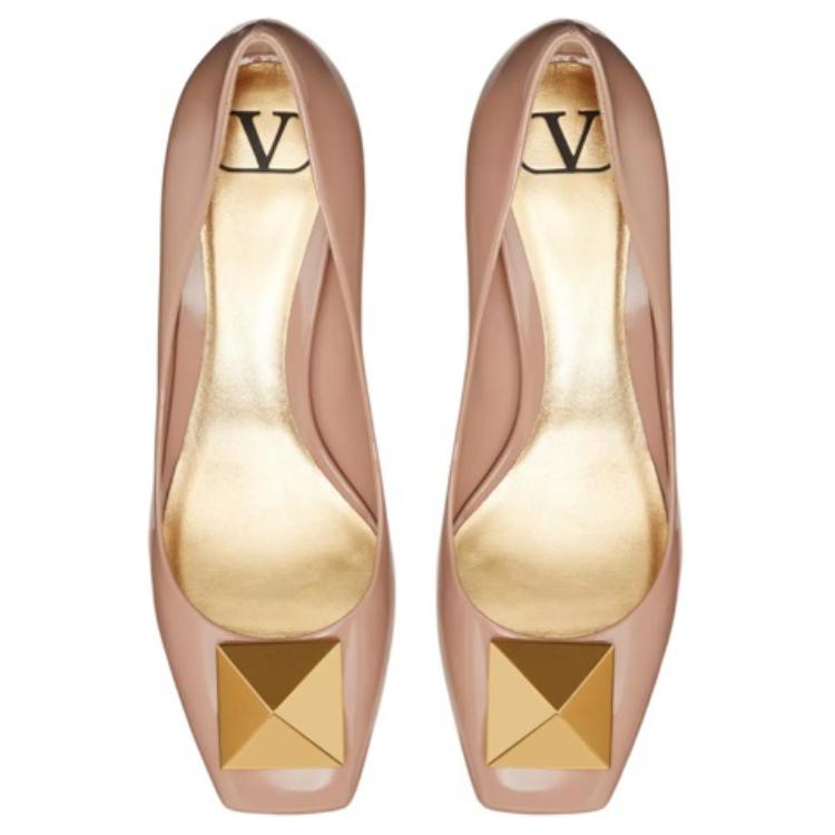 Shop (W) Valentino Leer Slip-On Chunky Hak 6cm ''Poederroze'' WS0GF6LAFGF9